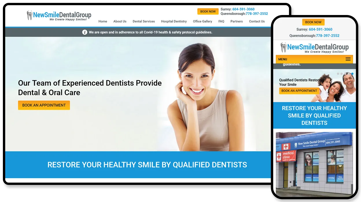 New Smile Dental website design
